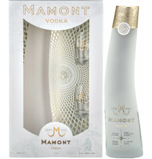 Промонабор: Водка «MAMONT (МАМОНТ)» 0,7 (дозатор), крепость 40% об. - 1 шт., стопка из стекла 