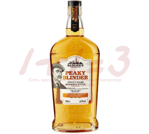 Виски зерновой «Острые Козырьки Бурбон Стайл(Peaky Blinder Bourbon Whiskey)» крепость 40% 0,7л (Hale