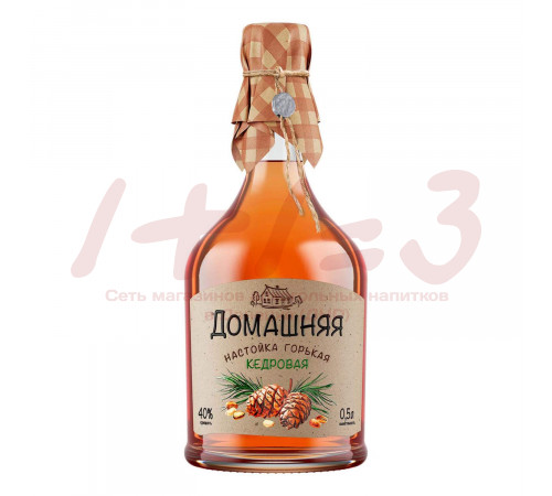 Настойка горькая Питейный дом Домашняя Кедровая 0,5 л/15 40 %